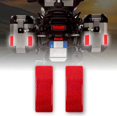 Produktbild von Reflektierende Sticker Schild für Motorradtaschen, rot, 2 Stück