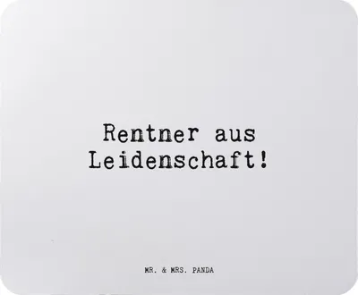 Produktbild von Mr. & Mrs. Panda Mouse Pad Rentner aus Leidenschaft!  - Aquarellblau - Geschenk, Mousepad, laptop, Sprüche, mousematte, Rentnerin, Pensionierung, mauspad