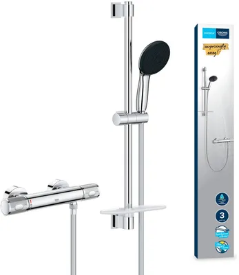 Produktbild von Grohe Precision Feel - Duschset mit Thermostat, 3 Strahlarten, Chrom