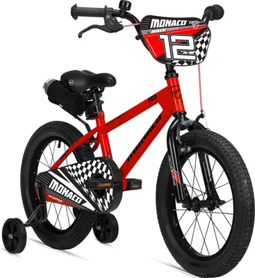 Produktbild von Bergsteiger Monaco 12 Zoll Kinderfahrrad, geeignet für 3 und 4 Jahre, BMX, Stützräder, Rücktrittbremse, Trinkflasche, Kettenschutz