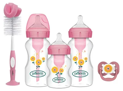 Produktbild von Dr Brown's Geschenkset Weithalsflasche Anti-Kolik Rosa WB03610-INTLX