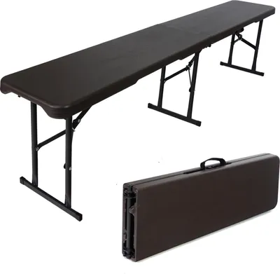 Produktbild von Bierbank Klappbank aus Kunstoff Grau Holzoptik 180cm klappbar Bierzeltbank Campingbank