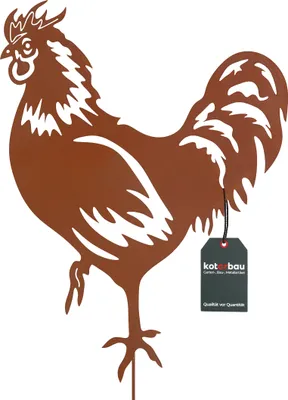 Produktbild von KOTARBAU® Gartendekoration Rostfiguren 65cm Hahn Henne Weihnachtsdeko Garten Ecorost Gartenstecker Weihnachten Gartenfiguren & Gartenstatuen Roststecker Gartendeko für Draußen Edelrost