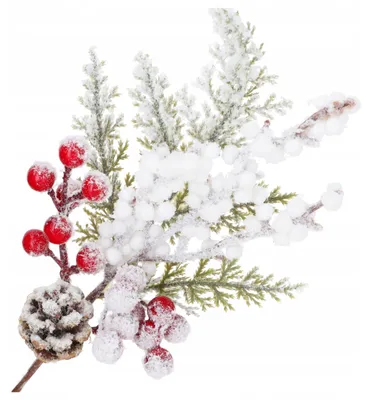 Produktbild von Czakos Künstliche Beschneite Weihnachts-Zweig für Weihnachtsstroik