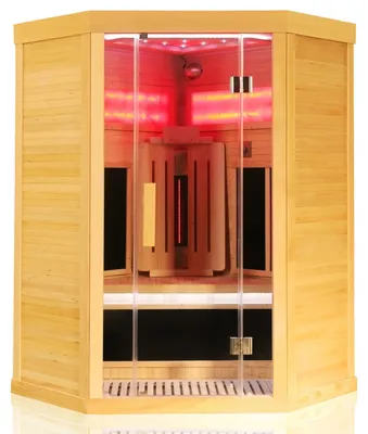 Produktbild von Dewello® Infrarotkabine Infrarotsauna SALTCOATS 120cm x 120cm inkl. 3 Vollspektrumstrahler, 4 Karbonstrahler, 2 Personen