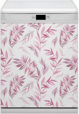 Produktbild von Dekorative Magnetmatte Küche Geschirrspüle 60x80 cm  Magnet für Spülmaschine  - Rosa Blätter