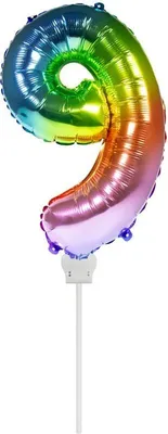 Produktbild von Regenbogen Folienballon Zahl 9