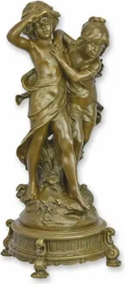 Image de Casa Padrino Bronze Art Nouveau Figurine Garçon et Fille H. 58 cm