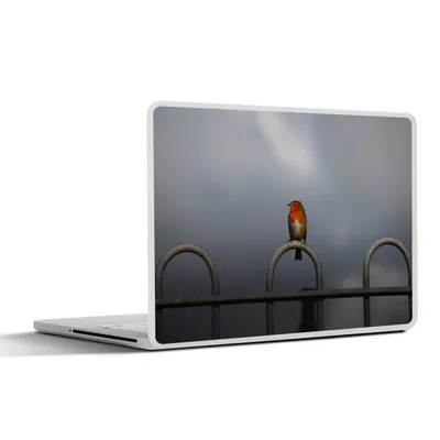 Produktbild von MuchoWow® Laptop Aufkleber Sticker Cover Rotkehlchen - Vogel - Zaun 36.5x27.5 cm - Laptop-Sticker