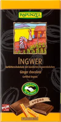 Produktbild von Rapunzel - Zartbitter Schokolade Ingwer 55% - 80g