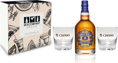 Produktbild von Chivas Regal Set / Geschenkset - Chivas Regal Gold Signature 18 Jahre Whisky ,Whiskey,Scotch 0,7l (40% Vol) + 2 Tumbler