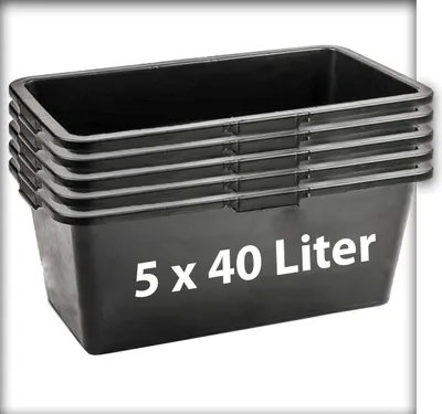 Produktbild von 5 Stk. 40 Liter Mörtelkasten Pflanzwanne Tuppe Zementkübel Maurerkasten