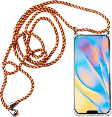 Produktbild von Handykette für Apple iPhone 12 mini - Smartphone Necklace Hülle mit Band - Schnur mit Case zum umhängen in Rot