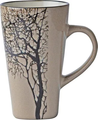 Produktbild von Famanu Kaffeetasse mit Baum-Motiv in Taupe - Keramiktasse
