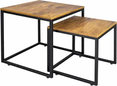 Immagine prodotto di Set di tavolini quadrati 2W1 Rustico 45X50Cm 40X45Cm