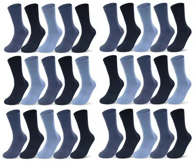 Produktbild von 10 I 20 I 30 Paar Socken Damen & Herren Business Socken Baumwolle Strümpfe Schwarz Blau Grau Karo Kariert 10700 - 30 Paar JeansINavyIBlau 39-42