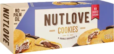 Produktbild von AllNutrition | NutLove Cookies | No Palm Oil No Sugar Added Double Chocolate