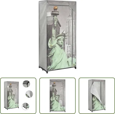 Zdjęcie produktu dla The Living Store Kleiderschrank 75×45×160 cm New York Stoff