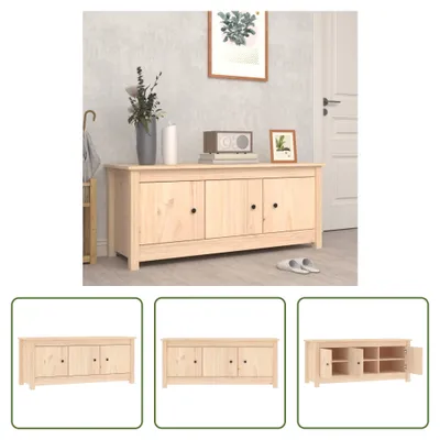 Produktbild von The Living Store Schuhschrank 110x38x45,5 cm Massivholz Kiefer