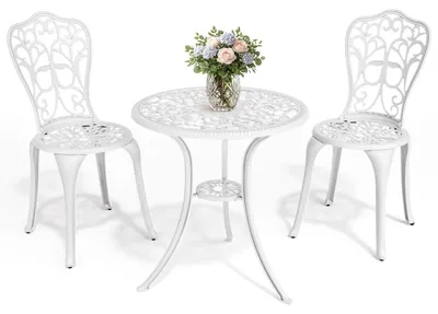 Produktbild von 3-teilige Bistro Set mit Tisch und 2 Stühlen für den Garten