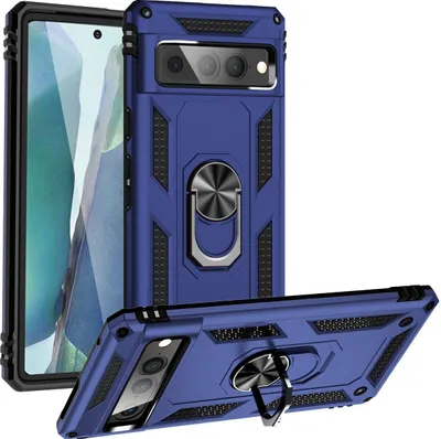 Produktbild von Mobigear Armor Ring Google Pixel 7 Pro Hülle Hardcase Backcover Stoßfest mit Ringhalter - Blau