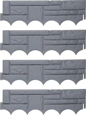 Four identical garden border sections are stacked vertically against a white background.