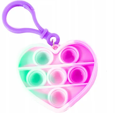 Produktbild von Anti-Stress Pop It Schlüsselanhänger Fidget Toy Entspannung Spielzeug Bunte Designs