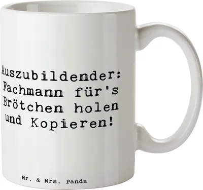 Produktbild von Mr. & Mrs. Panda Kaffeetasse Spruch Auszubildender Profi - Weiß - Geschenk, Berufsprodukte, besonderer Moment, Beruf, Teebecher, Motivation, Becher, kreative Geschenke