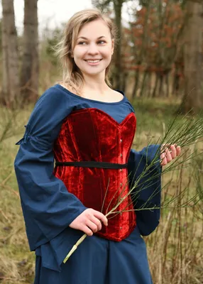 Produktbild von Hochwertige Corsage aus Samt, Vollbrustcorsage, rot : M Größe: M
