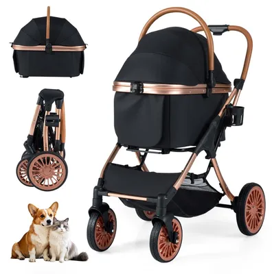 Produktbild von 3-in-1-Haustierbuggy mit Sonnenschutz und Sicherheitsleine