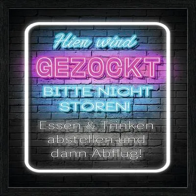 Produktbild von Gerahmtes Bild Hier Wird Gezockt 33x33 cm