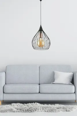 Immagine prodotto di Opviq , LB046, lampadario, nero, struttura in metallo, 23 x 23 x 62 cm