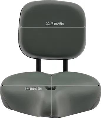 Image de Selle de vélo, rembourrage confortable, dossier réglable, gris