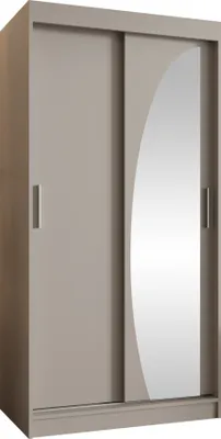 Produktbild von MIRJAN24 Kleiderschrank Wika 100, Schwebetürenschrank mit zwei Kleiderstangen, Garderobe (Farbe: Cashmere, Größe: 100 cm, ohne Schubladen)