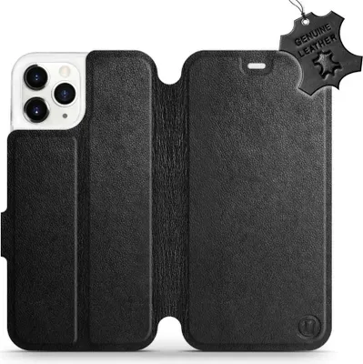 Produktbild von Echtleder Handyhülle für iPhone 11 Pro, Mobiwear Leather, Schwarz