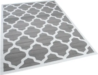 Image de Tapis LUXURY Géométrique Blanc Gris Salon  200 x 300 cm