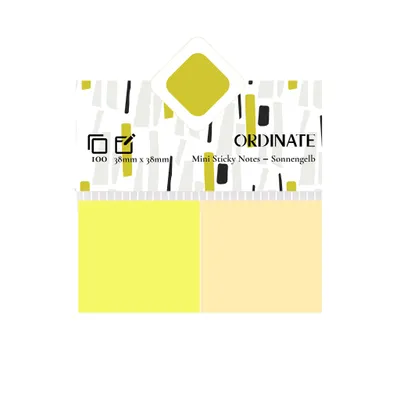 Produktbild von Ordinate-Sonnengelb | Sticky Notes | Haftnotizen (38 x 38mm) | Klebezettel | Leicht zu Beschreiben | Haftnotizzettel