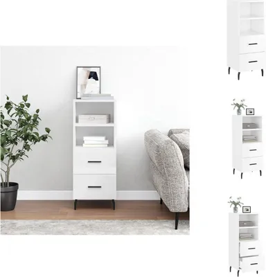 Image de vidaXL Sideboard Blanc brillant 34,5x34x90 cm Bois composite - Sideboards