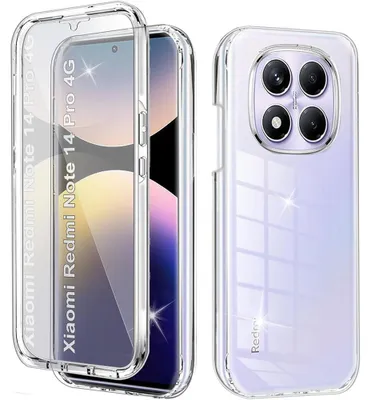 Image de Coque pour Xiaomi Redmi Note 14 Pro 4G, Protection Intégrale Antichoc Transparent Silicone+PC