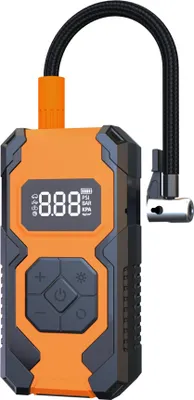 Obrázok produktu pre INF Prenosný elektrický hustilka pneumatík pre auto/bicykel s digitálnym tlakomerom Oranžová