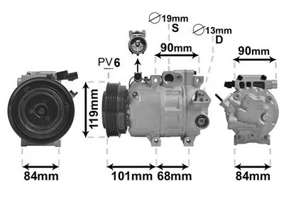Produktbild von VAN WEZEL 8200K237 Klimaanlage Klimakompressor für HYUNDAI SANTA FÉ II (CM) für KIA MAGENTIS (MG)