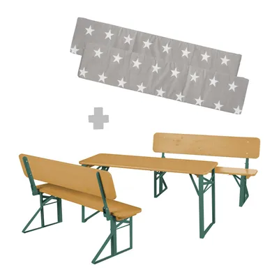 Produktbild von Roba 457009NAV190 Set Kinderparty-Garnitur +Bankkissen teakholz farben – Outdoorteakholz farben