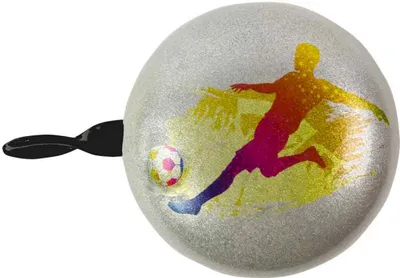Produktbild von Fahrradklingel Fußball schwarz 60 mm - bbeBells 52369 - Glocke Klingel Läute Schelle