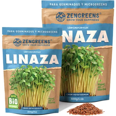 Imagen del producto de ZenGreens® Semillas Eco para Germinar Lino 500 g – Brotes y Microgreens