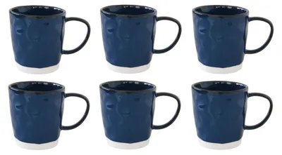 Produktbild von 6er Set Tassen, Becher INTERIORS blue blau 350ml Porzellan Easy Life WA