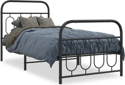 Immagine prodotto di vidaXL Struttura letto con testiera e pediera in metallo nero 90x200 cm