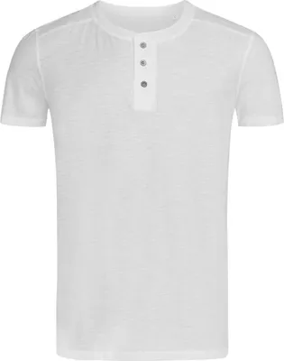 Produktbild von Stedman ST9430 | Herren Shawn Henley T-shirt / Single-Jersey - Farbe: White - Größe: S