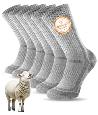 Produktbild von Merino-Wandersocken für Damen und Herren – atmungsaktiv und bequem – 3 Paar Wandersocken