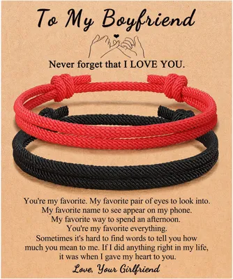 Produktbild von 2 Stücke Schwarz Weiß Handgewebte Paar Armband Leichte Einstellbare Seil Freundschaft Armbänder Geburtstagsgeschenk