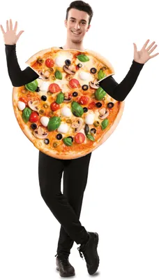 Produktbild von Pizza-Kostüm für Erwachsene Faschingskostüm bunt - Einheitsgröße (M/L)